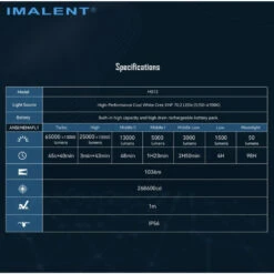 Imalent MS12 Mini-C Rechargeable Searchlight (65,000 Lumens, 1036 Metres) -Outdoor Equipment Store ZZdcP2eUwdXS36vUMLGHPWzGPzhM70 metaMjAyNCBNUzEyIE1pbmkgc3BlY3MucG5n