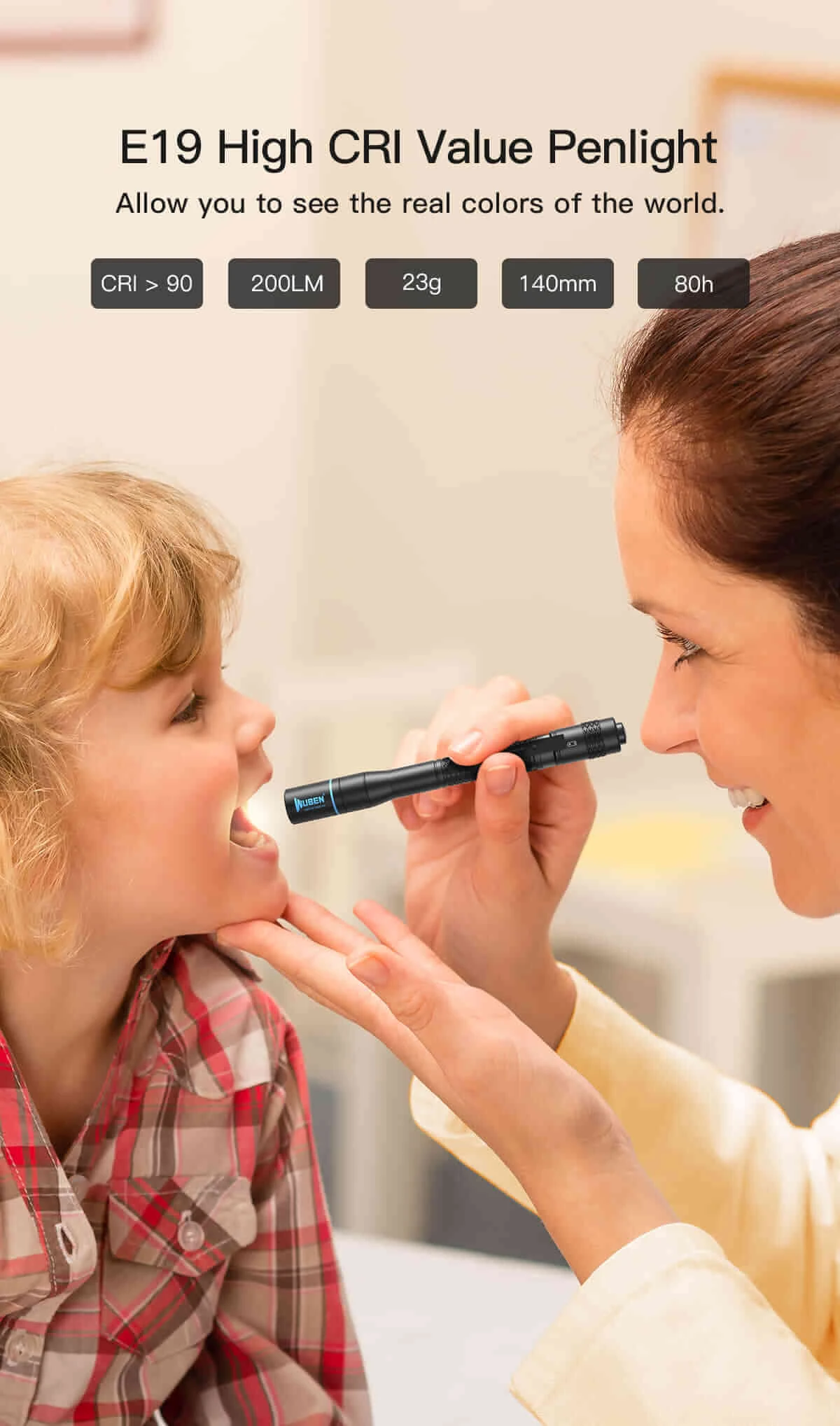 Wuben E19 High CRI Penlight - 2AAA, 200 Lumens 5 Wuben E19 High CRI Penlight - 2AAA, 200 Lumens - Image 3