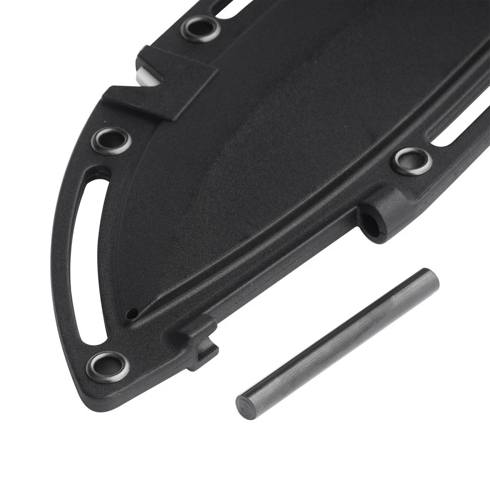 Schrade Delta Class Reckon - 5.9" TiNi-Coated AUS-8 Recurve Drop Point Fixed Blade, Black Overmould Handles, With Injection Moulded Cover 1182522 5 Schrade Delta Class Reckon - 5.9" TiNi-Coated AUS-8 Recurve Drop Point Fixed Blade, Black Overmould Handles, With Injection Moulded Cover 1182522 - Image 3