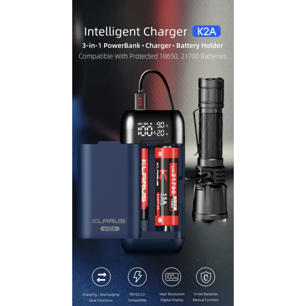 Klarus K2A Intelligent Dual Battery Charger And Power Bank 6 Klarus K2A Intelligent Dual Battery Charger And Power Bank - Image 4