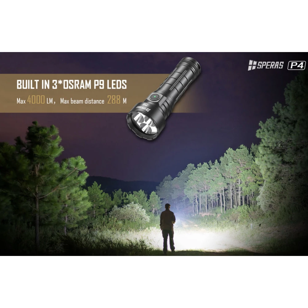 SPERAS P4 Compact Rechargeable Flashlight With Power Bank Function(4000 Lumens, 288 Metres) 6 SPERAS P4 Compact Rechargeable Flashlight With Power Bank Function(4000 Lumens, 288 Metres) - Image 4