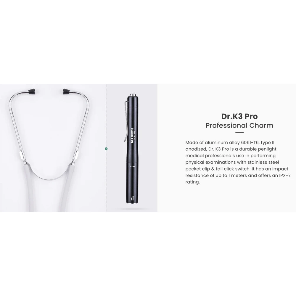 NEXTORCH Dr.K3 Pro Dual Light Source Rechargeable Medical Penlight (Yellow Light And White Light) 13 NEXTORCH Dr.K3 Pro Dual Light Source Rechargeable Medical Penlight (Yellow Light And White Light) - Image 11