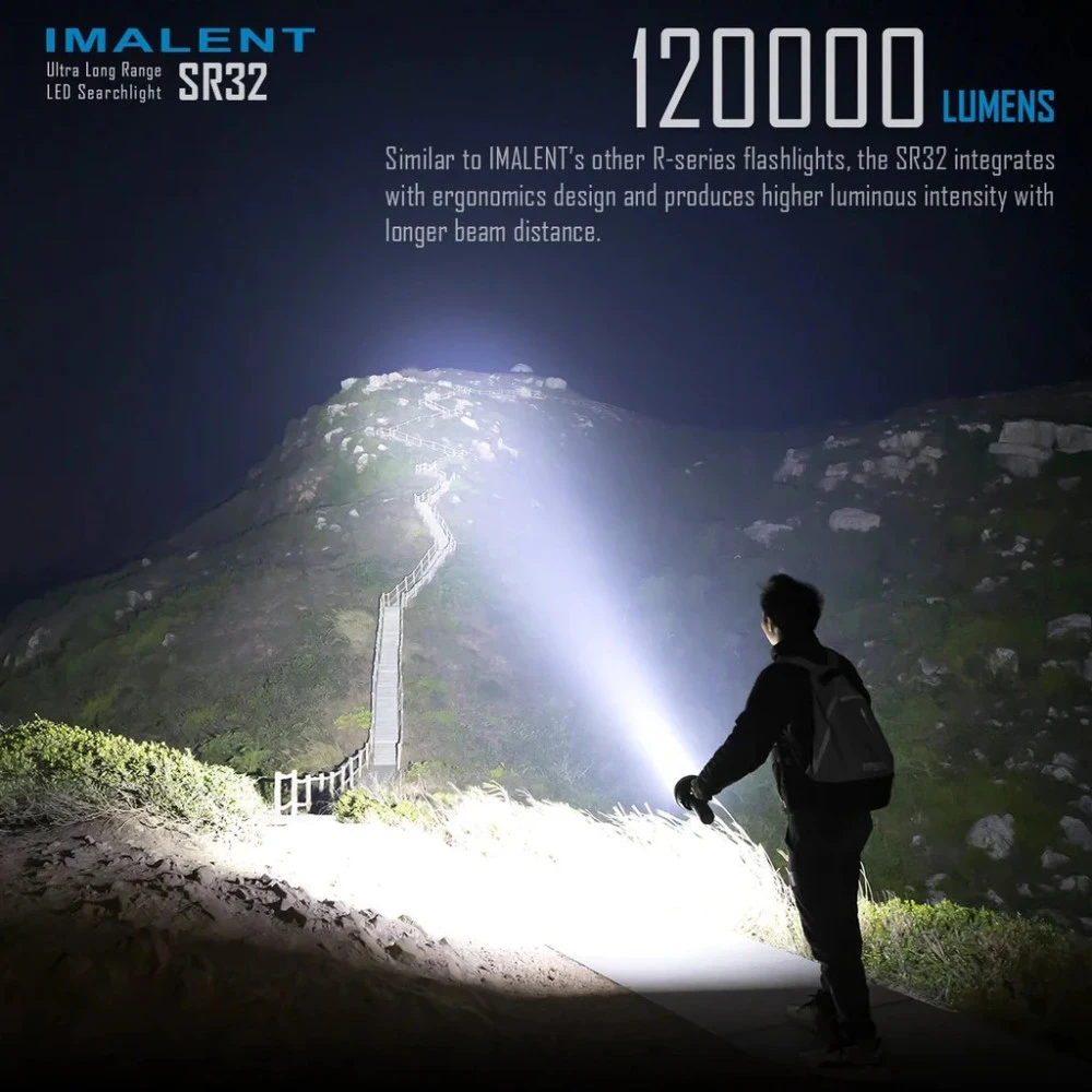 Imalent SR32 Super Bright Rechargeable Searchlight (120,000 Lumens, 2080 Metres) 13 Imalent SR32 Super Bright Rechargeable Searchlight (120,000 Lumens, 2080 Metres) - Image 11