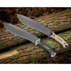 Kershaw Camp 10 Fixed Blade, 10" Black Powder Coated 65Mn Carbon Steel Blade, Tan Rubber Handles, GRN Cover - 1077TAN -Outdoor Equipment Store eNROp9mHbwalfaRHuaOMcB9WfxlQOO metaS1MxMDc3X0tTMTA3N1RBTl9MU1IzLmpwZWc3D