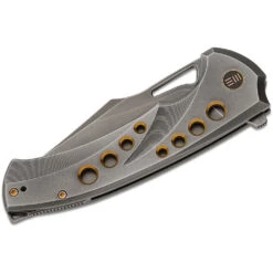 WE Knife Co. Swiftfin, 3.8" Polished Grey Modified Clip Point CPM-20CV Blade, Polished Grey Milled Titanium Handles, Damasteel Pivot Cap - WE23051-3 9 WE Knife Co. Swiftfin, 3.8" Polished Grey Modified Clip Point CPM-20CV Blade, Polished Grey Milled Titanium Handles, Damasteel Pivot Cap - WE23051-3 -Outdoor Equipment Store f06sr1sFXxb2Cq0sG0JQXNaofmhBhJ metaV0UyMzA1MS0zXzMuanBn