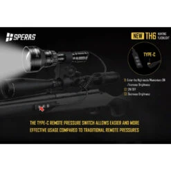 SPERAS TH6 Rechargeable 4-in-1 Zoomable Hunting Torch Kit - 600 Lumens, 1173 Metres -Outdoor Equipment Store f7lxzFqI3lTmxnW7iUmBbYK2Xf3v8k metacHJlc3N1cmUgc3dpdGNoIDMucG5n