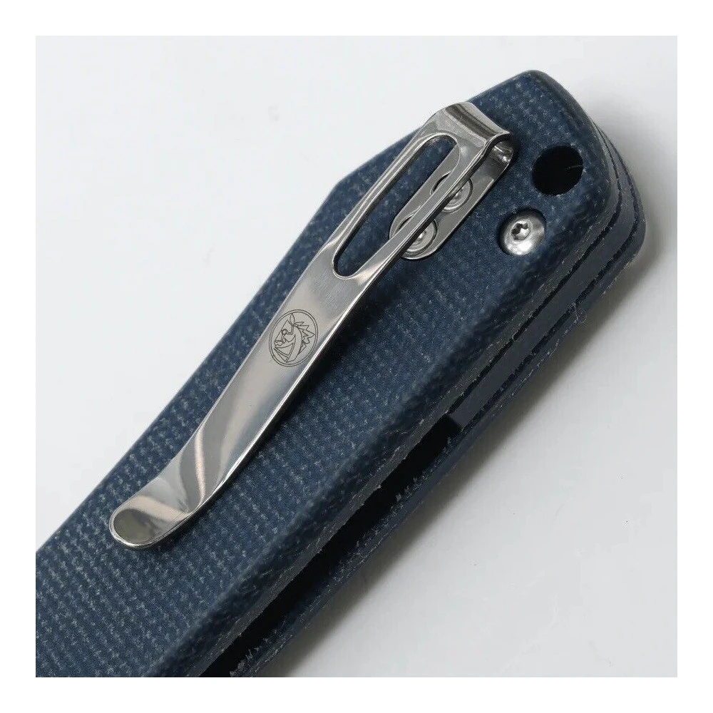 Vosteed Raccoon Crossbar Lock - 3.25" Satin 14C28N Blade, Blue Micarta Handle - RCCB32VTML 6 Vosteed Raccoon Crossbar Lock - 3.25" Satin 14C28N Blade, Blue Micarta Handle - RCCB32VTML - Image 4