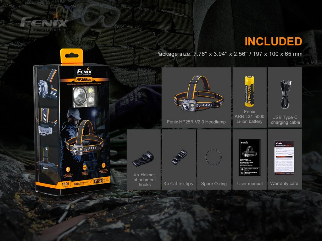 Fenix HP25R V2.0 Rechargeable Spot/Flood Headlamp With Red Light (1600 Lumens) 22 Fenix HP25R V2.0 Rechargeable Spot/Flood Headlamp With Red Light (1600 Lumens) - Image 20