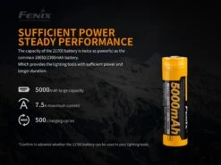 Fenix 21700 USB-C Rechargeable Li-ion Battery (ARB-L21-5000U) -Outdoor Equipment Store fenix arb l21 5000 rechargeable 21700 li ion battery 10002