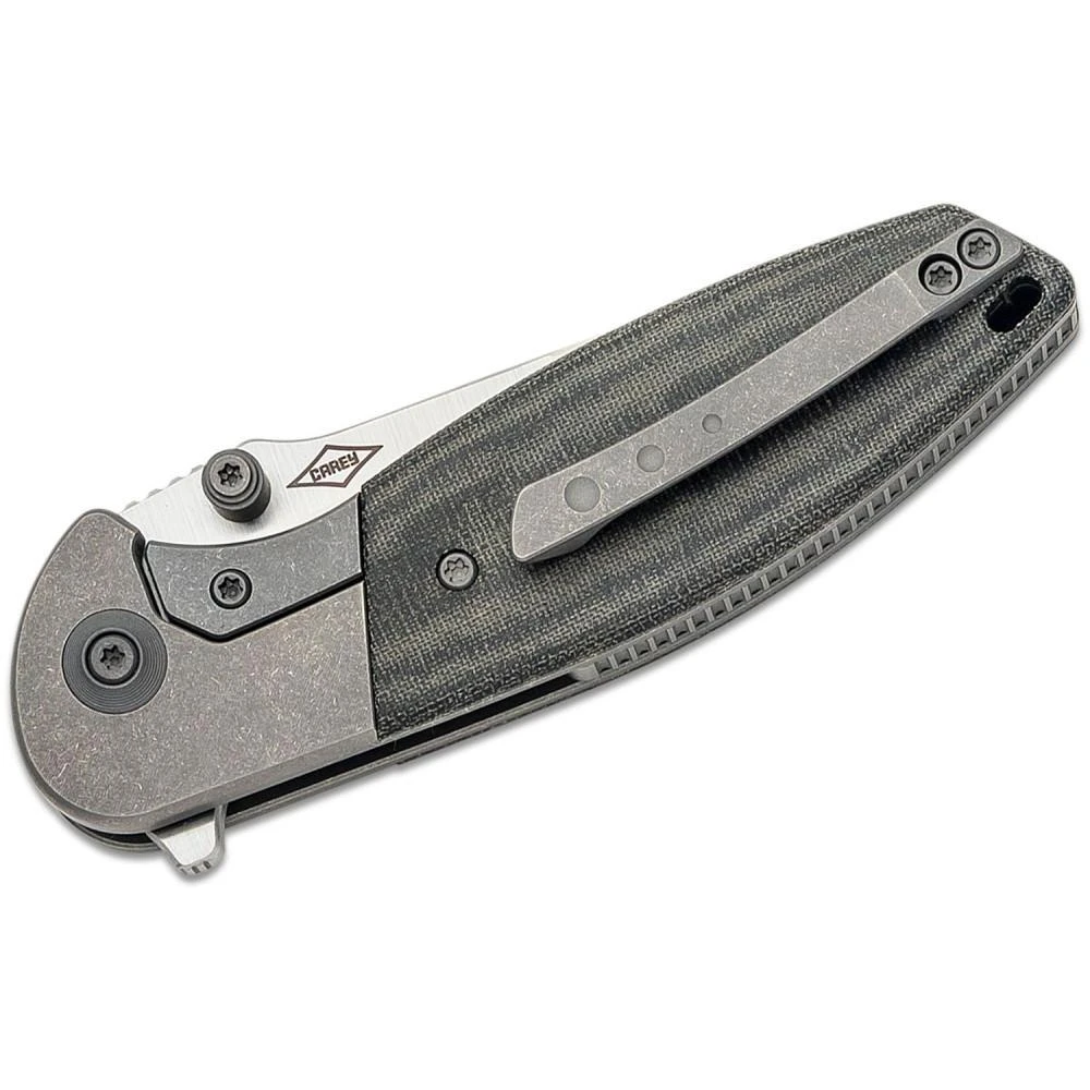 WE Knife Co. Nitro Mini, Bolstered Titanium With Black Linen Micarta, And Hand Rubbed CPM-20CV Blade - WE22015-3 4 WE Knife Co. Nitro Mini, Bolstered Titanium With Black Linen Micarta, And Hand Rubbed CPM-20CV Blade - WE22015-3 - Image 2