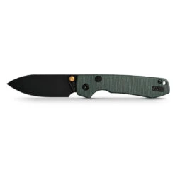 Vosteed Raccoon Top Liner Lock - 3.25" Black 14C28N Blade, Green Micarta Handle - A2901