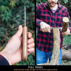 BeaverCraft BSH2 Glacier Bushcraft Knife - 4.13" Carbon Steel Fixed-Blade With Walnut Handle And Leather Cover -Outdoor Equipment Store k27gmbqljqdWYgdzQrhzde7lmavOD3 metaQlNIMiBHbGFjaWVyIGZ1bGwgdGFuZy5qcGVn