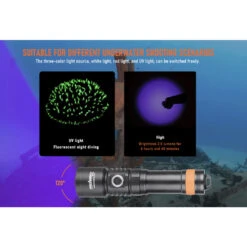 OrcaTorch D710V Three-Colour Video Dive Light - White, Red And UV LEDs -Outdoor Equipment Store kkw3eedDdGI6ZVZFqtLcMoPTBOOPIy metaRDcxMFYgVVYgbGlnaHQucG5n