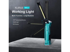 Klarus WL1 Rechargeable Multipurpose Work Light (550 Lumens, 81 Metres) -Outdoor Equipment Store klarus wl1 work light 550 lumens uses built in 3 7v 2000mah li ion battery pack 13