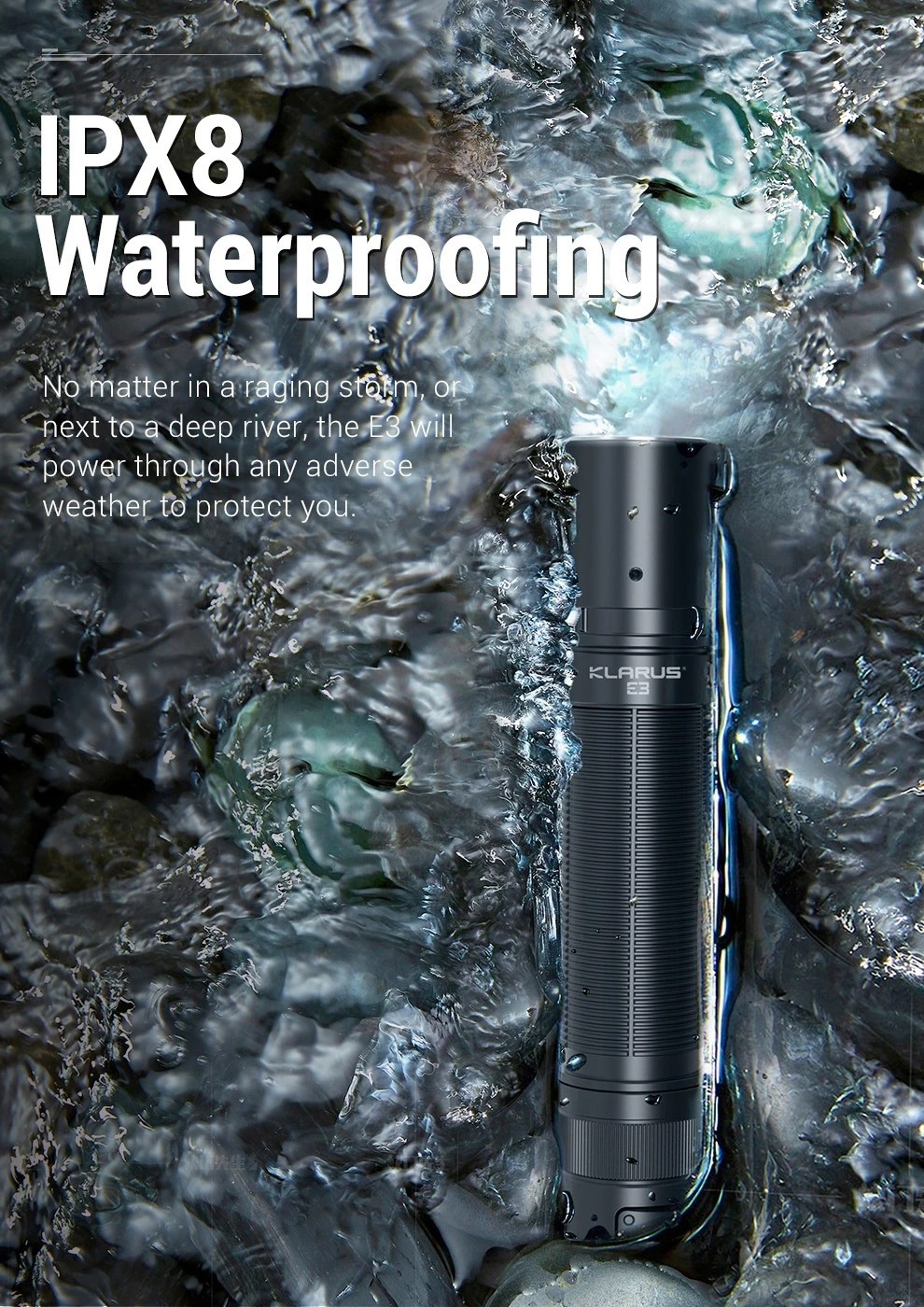 Klarus E3 Rechargeable Deep Carry Pocket Flashlight (2200 Lumens, 230 Metres) 10 Klarus E3 Rechargeable Deep Carry Pocket Flashlight (2200 Lumens, 230 Metres) - Image 8