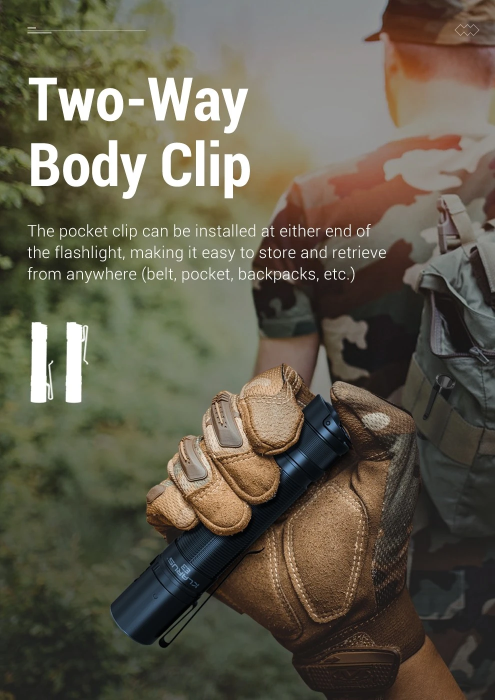 Klarus E3 Rechargeable Deep Carry Pocket Flashlight (2200 Lumens, 230 Metres) 11 Klarus E3 Rechargeable Deep Carry Pocket Flashlight (2200 Lumens, 230 Metres) - Image 9