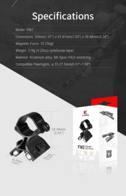 Klarus FM2 Magnetic Mount, 23-27.5mm -Outdoor Equipment Store klarus fm2 magnetic weapon mount 10006