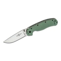 Ontario Knife Co. RAT Model 1 8867OD - 3.6" Satin D2 Plain Blade With OD Green Nylon Handles