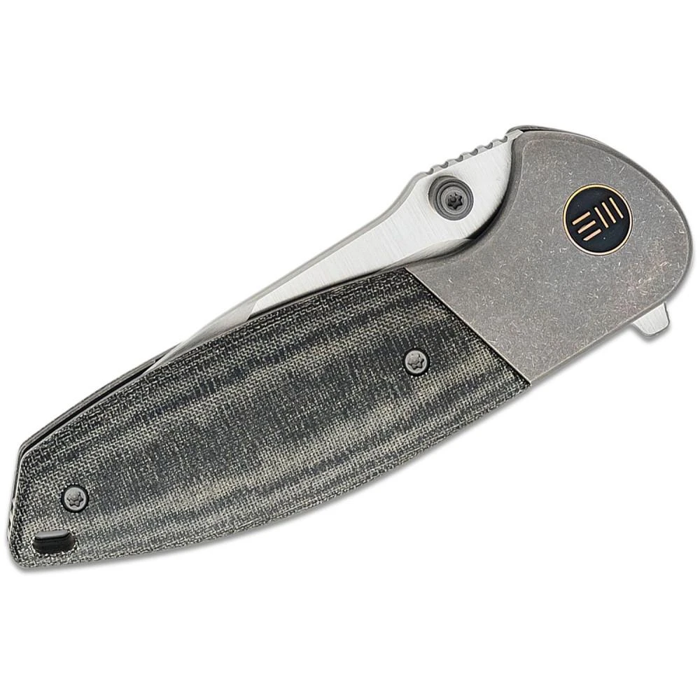 WE Knife Co. Nitro Mini, Bolstered Titanium With Black Linen Micarta, And Hand Rubbed CPM-20CV Blade - WE22015-3 5 WE Knife Co. Nitro Mini, Bolstered Titanium With Black Linen Micarta, And Hand Rubbed CPM-20CV Blade - WE22015-3 - Image 3