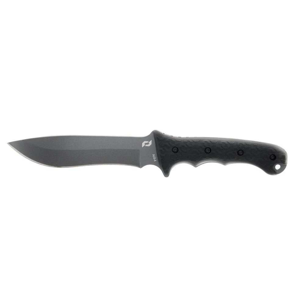Schrade Delta Class Reckon - 5.9" TiNi-Coated AUS-8 Recurve Drop Point Fixed Blade, Black Overmould Handles, With Injection Moulded Cover 1182522 6 Schrade Delta Class Reckon - 5.9" TiNi-Coated AUS-8 Recurve Drop Point Fixed Blade, Black Overmould Handles, With Injection Moulded Cover 1182522 - Image 4