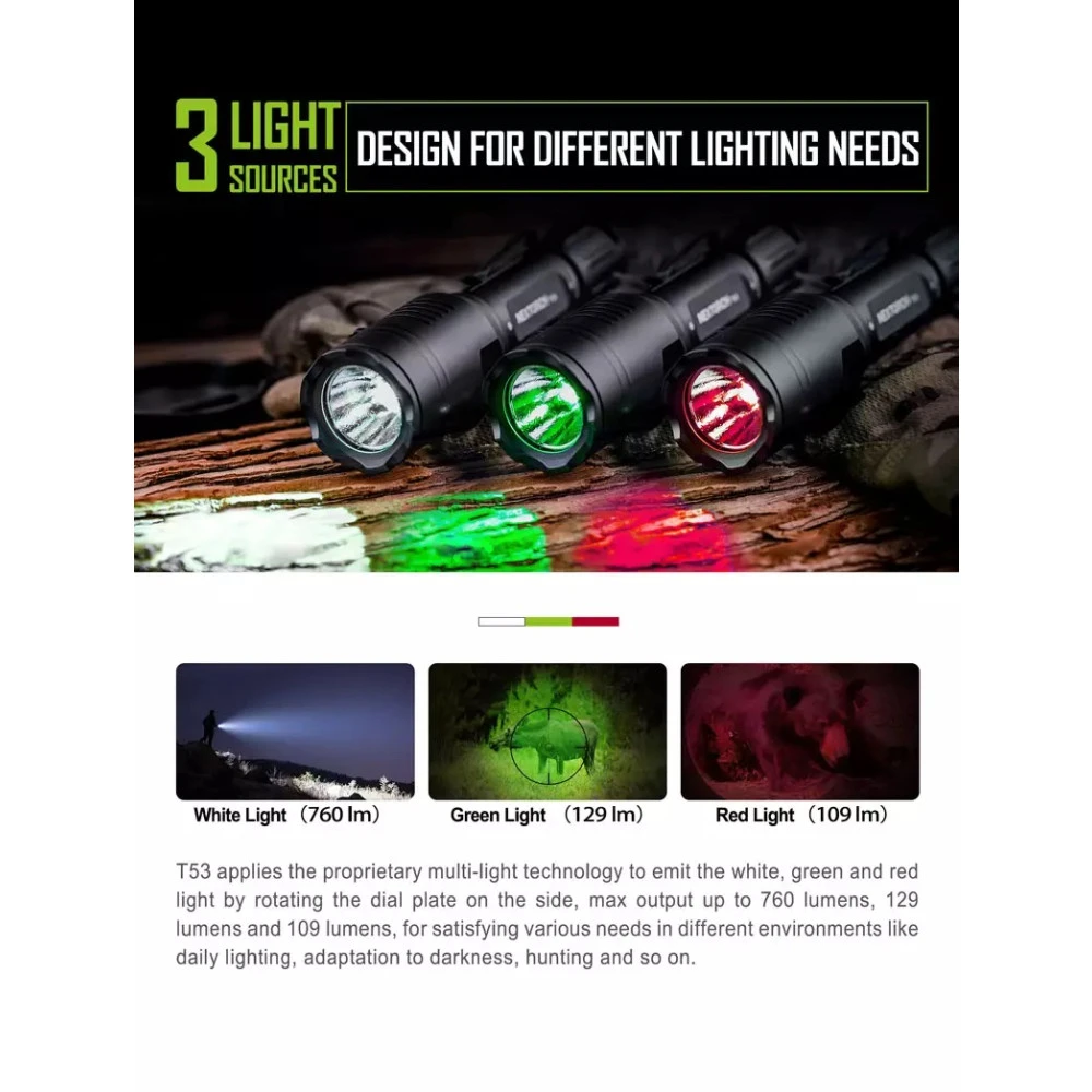 NEXTORCH T53 Red/Green/White 3-in-1 Hunting Kit - Rechargeable 8 NEXTORCH T53 Red/Green/White 3-in-1 Hunting Kit - Rechargeable - Image 6