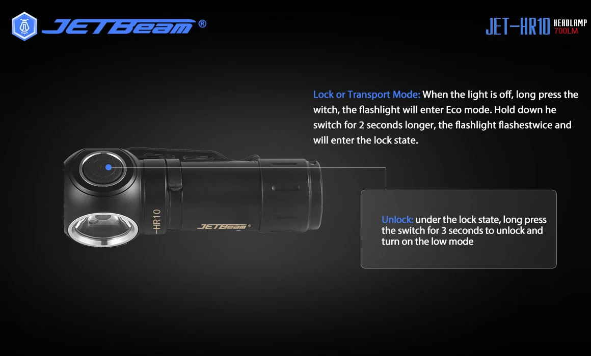 JETBeam HR10 Rechargeable Right Angle Torch/Headlamp (700 Lumens,150 Lumen) 10 JETBeam HR10 Rechargeable Right Angle Torch/Headlamp (700 Lumens,150 Lumen) - Image 8