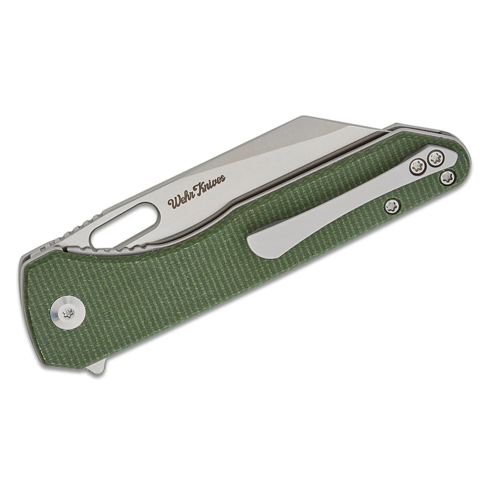 CIVIVI Nugz, 3.17" Reverse Tanto Satin 14C28N Blade, Green Canvas Micarta Handles, Liner Lock, C23060-2 4 CIVIVI Nugz, 3.17" Reverse Tanto Satin 14C28N Blade, Green Canvas Micarta Handles, Liner Lock, C23060-2 - Image 2