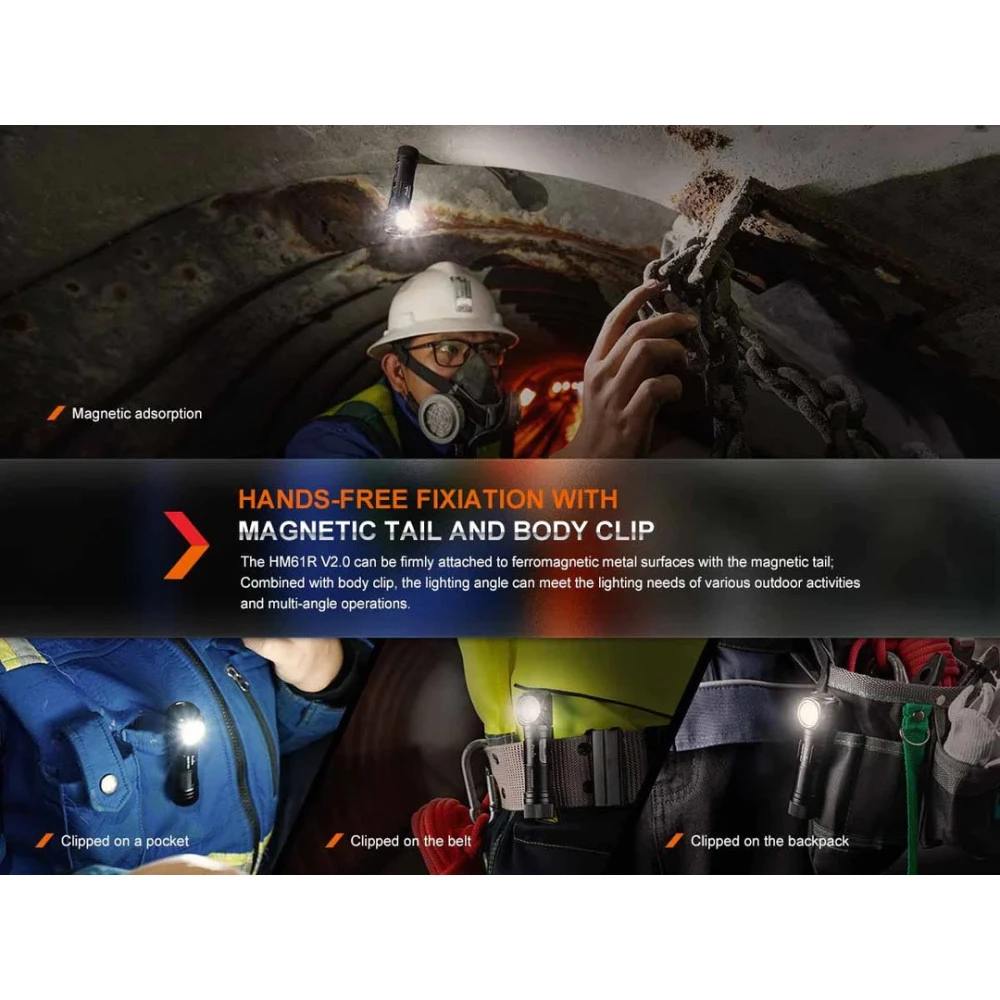 Fenix HM61R V2.0 Multifunctional Headlamp With Red Light And Magnetic Charging (1600 Lumens, 162 Metres) 10 Fenix HM61R V2.0 Multifunctional Headlamp With Red Light And Magnetic Charging (1600 Lumens, 162 Metres) - Image 8