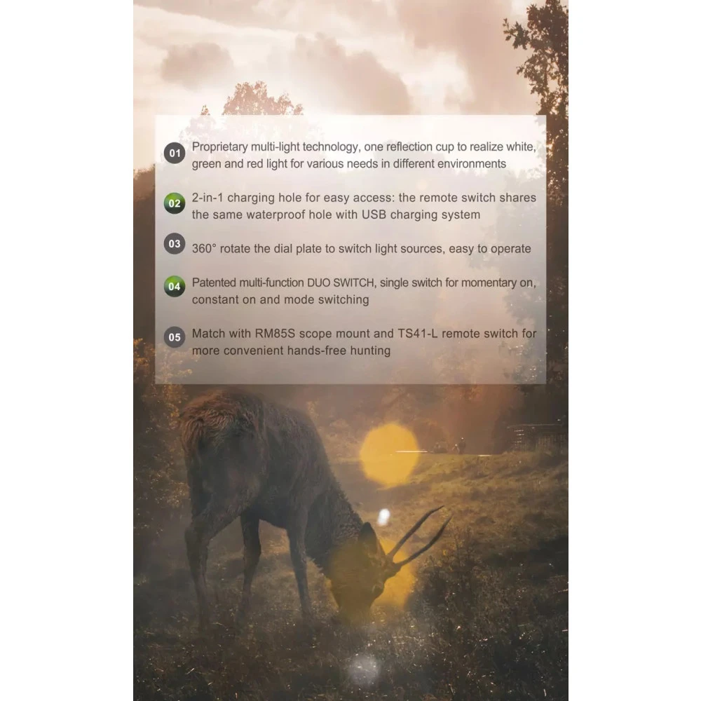 NEXTORCH T53 Red/Green/White 3-in-1 Hunting Kit - Rechargeable 10 NEXTORCH T53 Red/Green/White 3-in-1 Hunting Kit - Rechargeable - Image 8