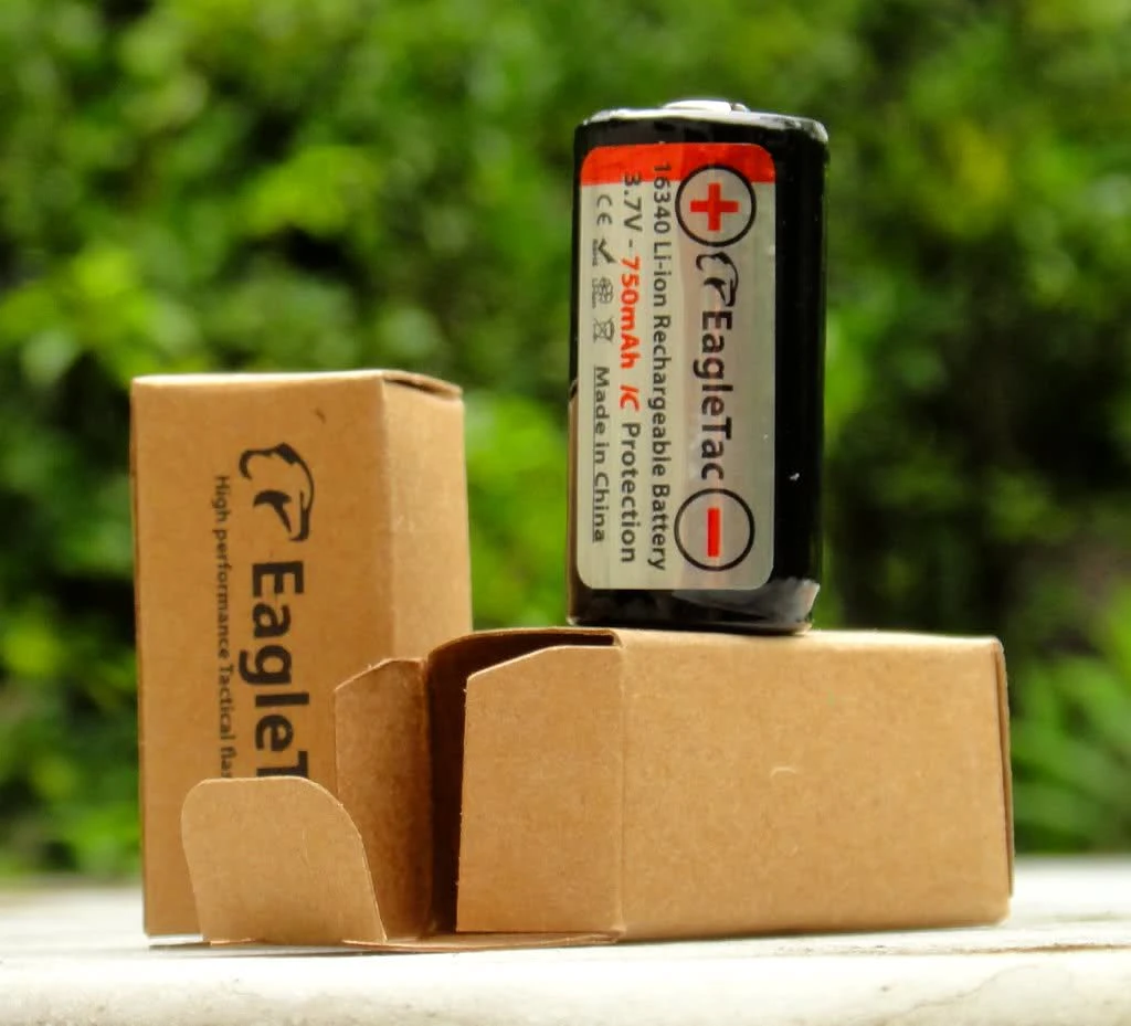Eagtac 16340 Protected Rechargeable 750mAh Li-ion Battery 4 Eagtac 16340 Protected Rechargeable 750mAh Li-ion Battery - Image 2