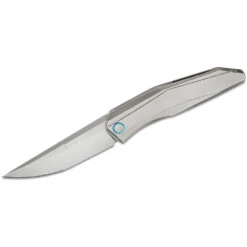 WE Knife Co. Cybernetic Limited Edition - Bead Blasted Titanium With Bead Blasted CPM20CV Straight Back Blade, WE22033-2