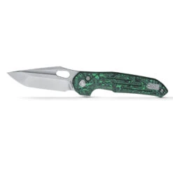 Vosteed Thunderbird - 2.98" Satin M390 Blade, Green Cloud Carbon Fibre Handle, Trek Lock - A0311