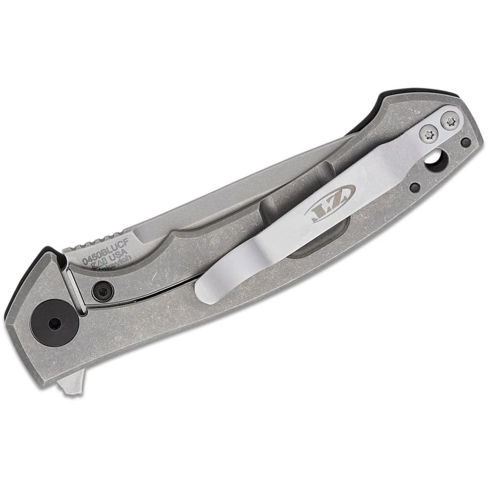 Zero Tolerance 0450BLUCF - 3.2" CPM-Magnacut Stonewashed Blade With Blue Carbon Fibre/Titanium Handles 4 Zero Tolerance 0450BLUCF - 3.2" CPM-Magnacut Stonewashed Blade With Blue Carbon Fibre/Titanium Handles - Image 2