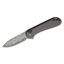 CIVIVI Button Lock Elementum II, Twill Carbon Fibre Overlay On Black G10 With Damascus Blade, C18062PB-DS1