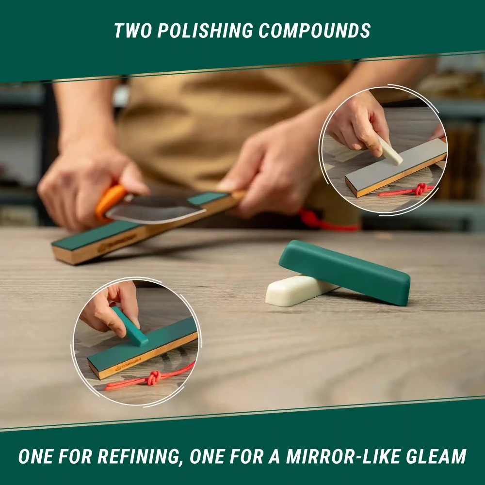 BeaverCraft Pocket Dual-Sided Leather Paddle Strop With Two Polishing Compounds - LS9P2 6 BeaverCraft Pocket Dual-Sided Leather Paddle Strop With Two Polishing Compounds - LS9P2 - Image 4