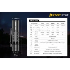 SPERAS ST20 Compact EDC Pocket Light (1300 Lumens, 175 Metres) -Outdoor Equipment Store xFiEARFxI56cYRYsgA3N4t1TivvvCi metaU1QyMC02LmpwZWc3D
