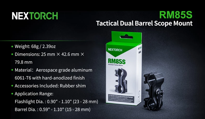 NEXTORCH RM85S Quick Release Dual Barrel Scope Mount 5 NEXTORCH RM85S Quick Release Dual Barrel Scope Mount - Image 3