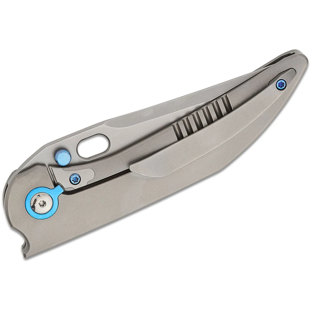 WE Knife Co. Attor WE23037B-2, 3.55" Polished Bead Blasted CPM-20CV Modified Persian Blade, Polished Bead Blast One-Piece Titanium Handle, Integral Frame Lock 4 WE Knife Co. Attor WE23037B-2, 3.55" Polished Bead Blasted CPM-20CV Modified Persian Blade, Polished Bead Blast One-Piece Titanium Handle, Integral Frame Lock - Image 2