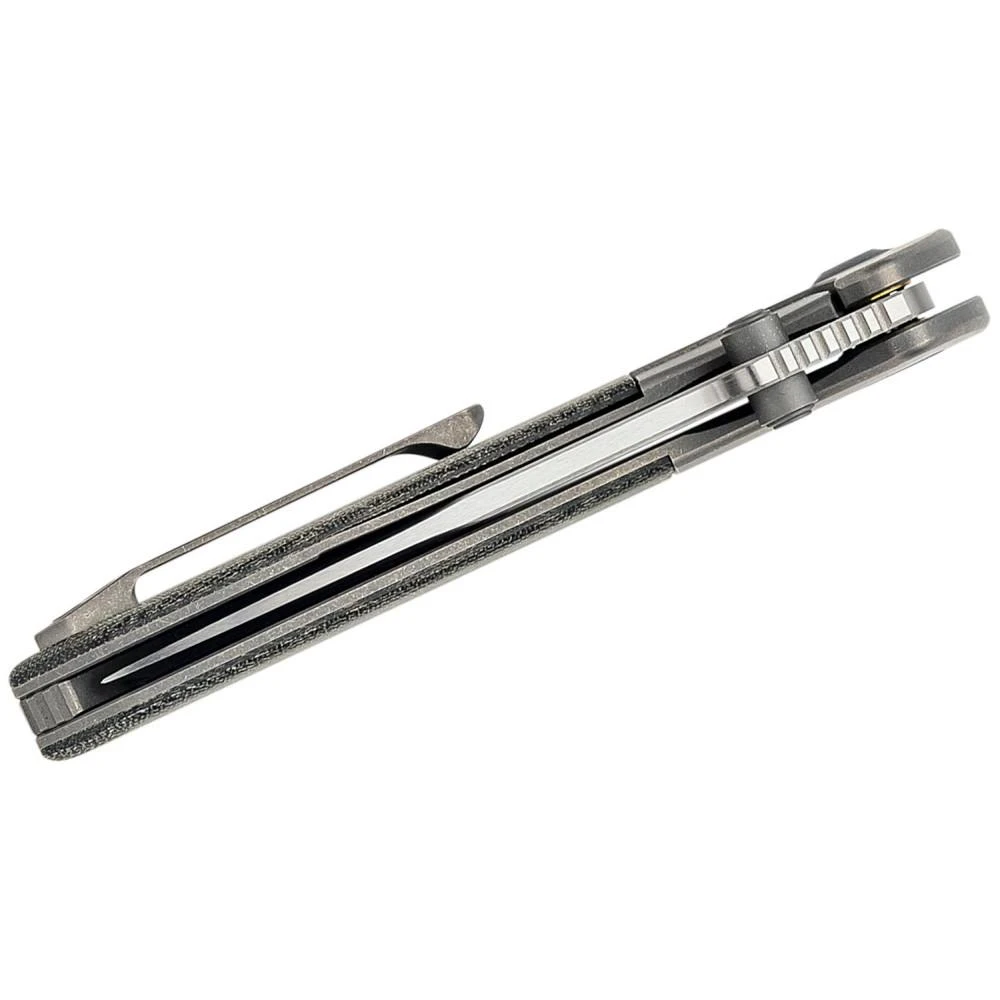 WE Knife Co. Nitro Mini, Bolstered Titanium With Black Linen Micarta, And Hand Rubbed CPM-20CV Blade - WE22015-3 6 WE Knife Co. Nitro Mini, Bolstered Titanium With Black Linen Micarta, And Hand Rubbed CPM-20CV Blade - WE22015-3 - Image 4