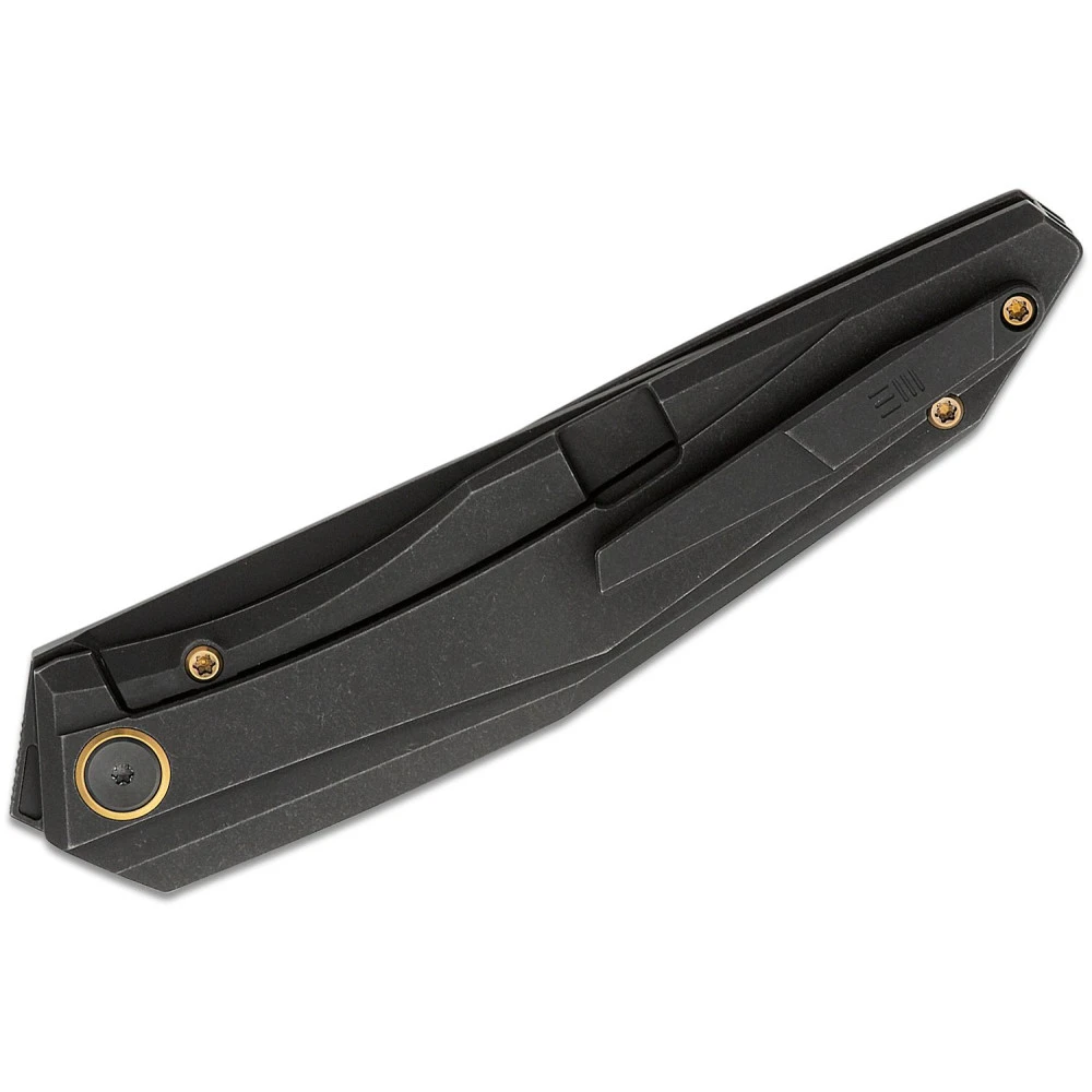 WE Knife Co. Cybernetic Limited Edition - Black Stonewashed Titanium With Black Stonewash CPM20CV Straight Back Blade, WE22033-1 4 WE Knife Co. Cybernetic Limited Edition - Black Stonewashed Titanium With Black Stonewash CPM20CV Straight Back Blade, WE22033-1 - Image 2