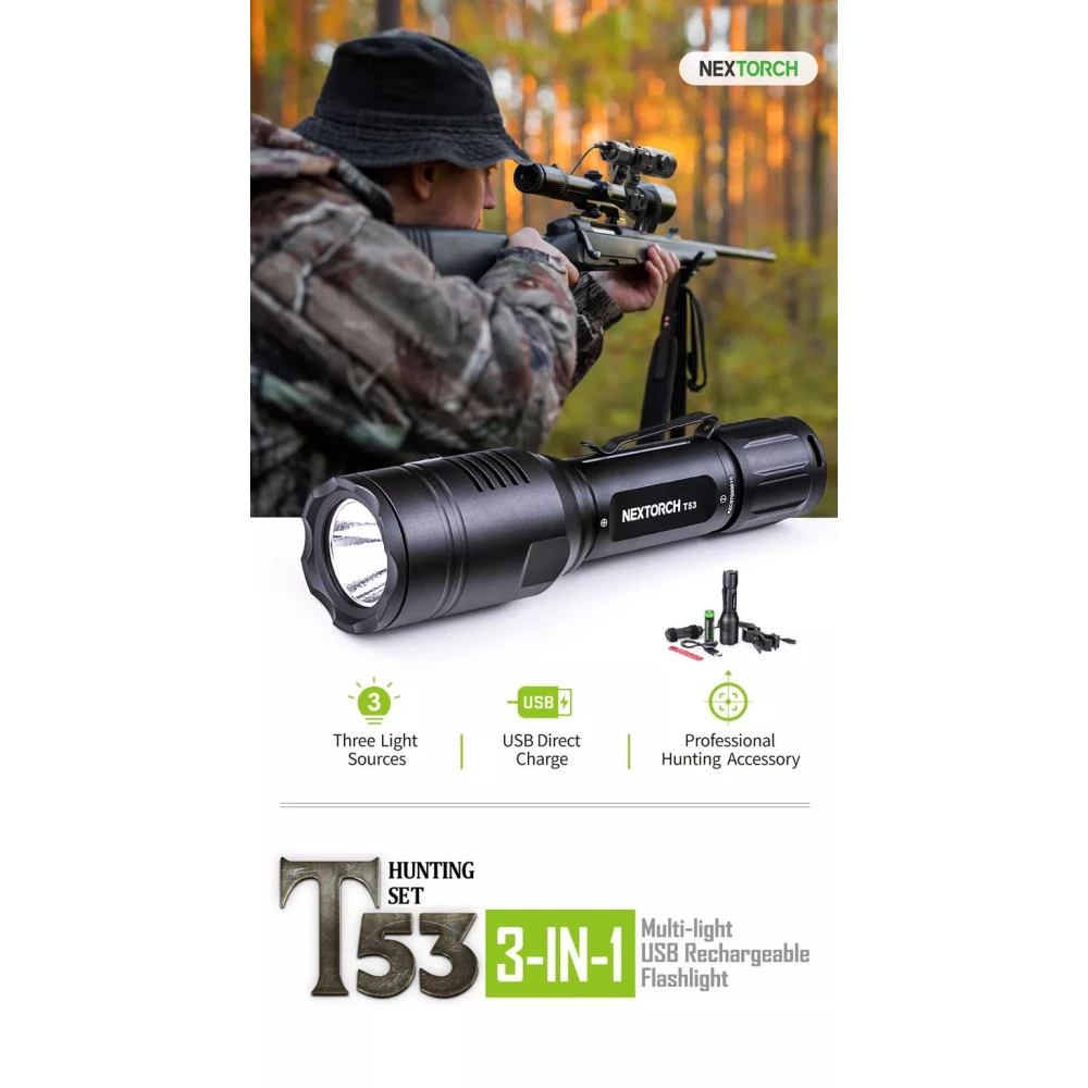 NEXTORCH T53 Red/Green/White 3-in-1 Hunting Kit - Rechargeable 5 NEXTORCH T53 Red/Green/White 3-in-1 Hunting Kit - Rechargeable - Image 3